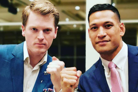 Australian Christian Lobby managing director Martyn Iles with Israel Folau in 2012.