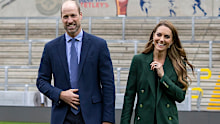 The Prince and Princess of Wales carried on with business, visiting AMT Headingley Stadium, the home of the Leeds Rhinos rugby team, in Leeds on Tuesday.
