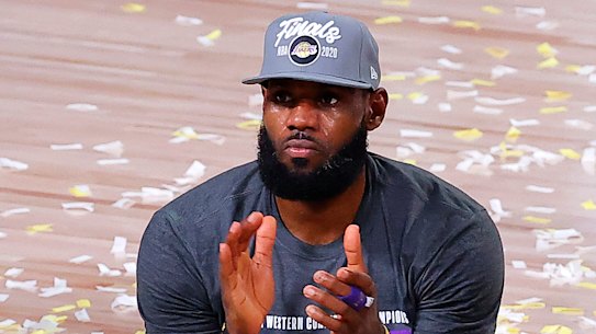 LeBron James celebrates making it to the NBA finals.