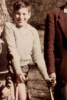Peter Freckleton wearing calipers as a child.