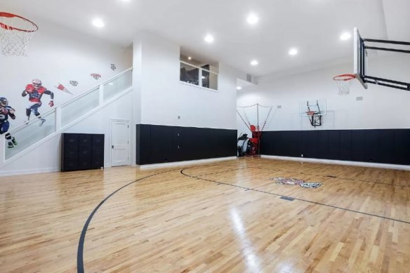 The lower level contains a top-notch basketball court. 