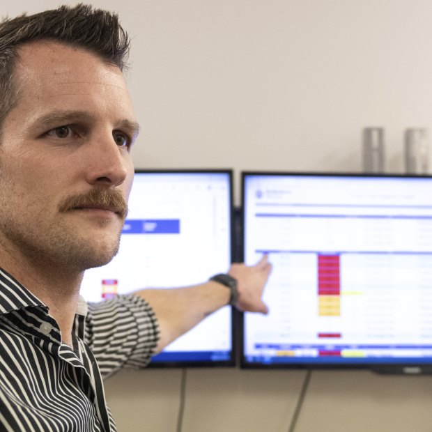 ‘A big mismatch’: Sam Strass, manager of access and patient flow, in his office at the Royal Melbourne Hospital in Parkville.