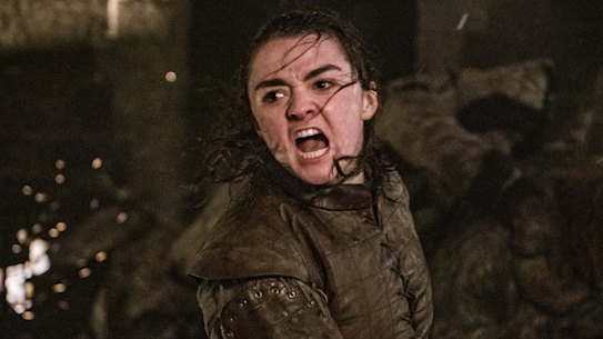 Arya Stark (Maisie Williams) in battle during The Long Night.