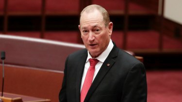 Queensland senator Fraser Anning travelled to the Melbourne rally at taxpayers' expense. 