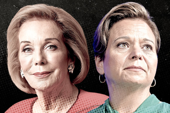 ABC chair Ita Buttrose and Communications Minister Michelle Rowland.