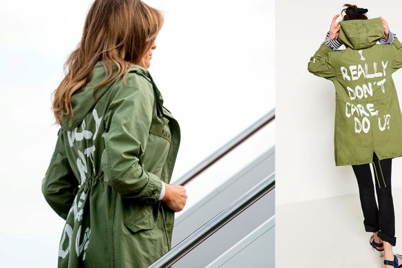 Melania Trump ordered the “I Don’t Really Care Do U” jacket from Zara. 