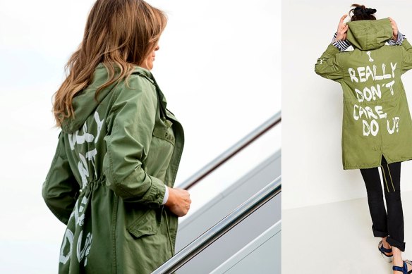 Melania Trump ordered the “I REALLY DON’T CARE, DO U?” jacket from Zara. 