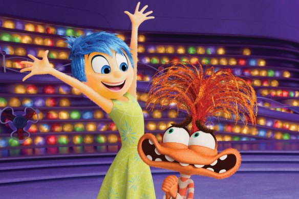 Joy and Anxiety – the school holidays personified – in Inside Out 2.