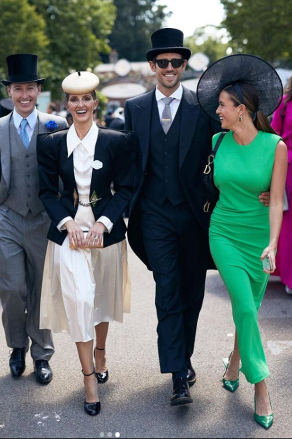 Dressed to impress: Siblings Tom and Kate Waterhouse step out at Royal Ascot races. 