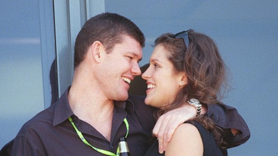 Gossip fodder: James Packer and his first fiancee, the former model Kate Fischer, were together for five years.