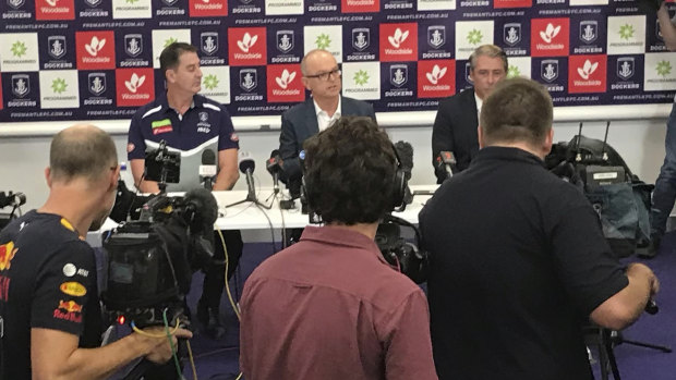 Coach Ross Lyon, president Dale Alcock and CEO Steve Rosich address the harassment issue.