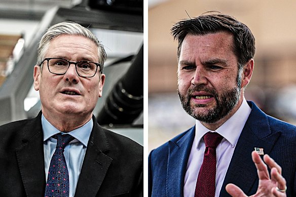 Keir Starmer issued a statement criticising people for “trying to interfere in our democracy” after Vance (right) posted on X describing the death of Henry Nowak as “tragic and enraging”.