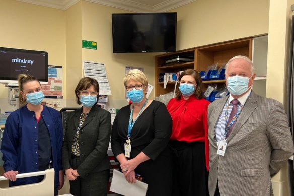 Health Minister Mary-Anne Thomas (second from left) during her August 9 visit to Colac Area Health.