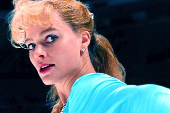 Margot Robbie as ice skater Tonya Harding in I, Tonya, for which she was Oscar-nominated as best actress.