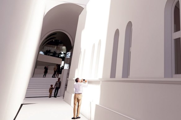 The 2020 plans for a laneway to connect Mary and Margaret streets, alongside the Brisbane Synagogue. 