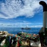 The US Coast Guard Cutter Oliver Henry on patrol near Kiribati.