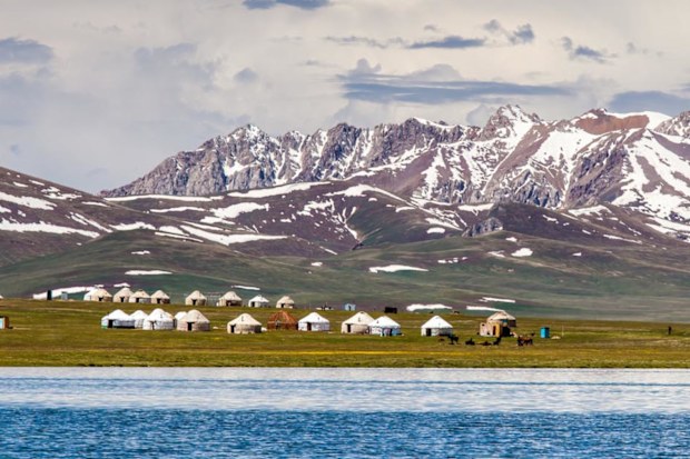 Song Kul lake in Kyrgyzstan 