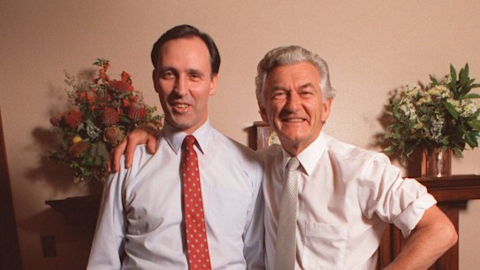 Best of friends - Paul Keating and Bob Hawke. 