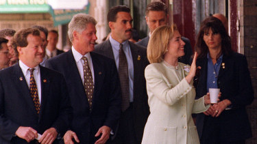The Clintons shopping in the Rocks on November 21, 1996.