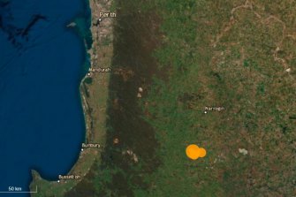 A map from Geoscience Australia which shows where the earthquake hit. 