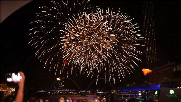 About 115,000 people saw in the New Year at fireworks displays at Elizabeth Quay.