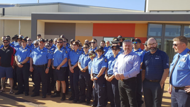Prison officers striking in Kalgoorlie at the Eastern Goldfields Regional Prison