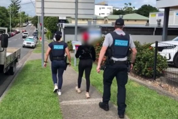 Police arrested one of the women at Sherwood, in Brisbane’s south-west. 