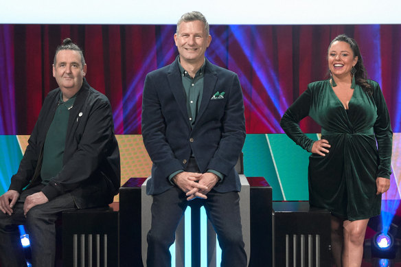 Alan Brough, Adam Hills and Myf Warhurst return for a new season of music-trivia panel show Spicks and Specks.
