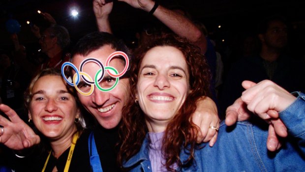 What a party: Sydneysiders during the Closing Ceremony of the 2000 Olympics.