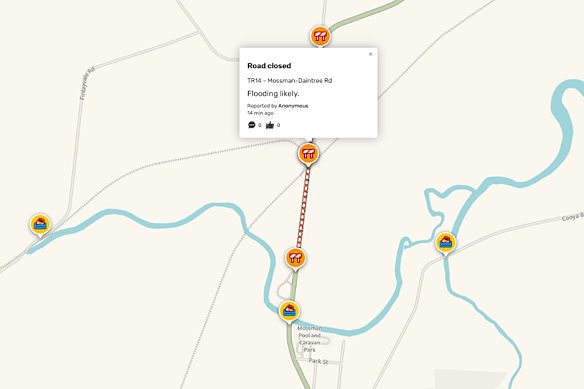 The corresponding Waze notification alerting drivers to the hazard. 