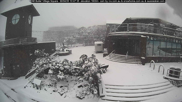 Snow in Mount Buller on Thursday.