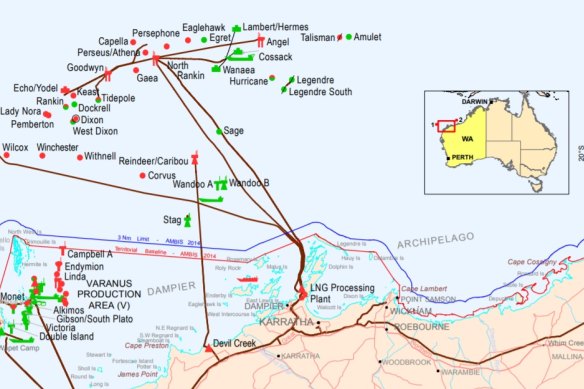 The North Rankin Complex is located off the Pilbara coast.