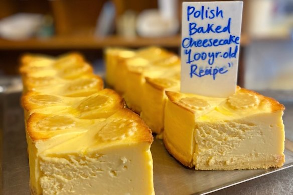 Polish baked cheesecake at St Kilda stalwart Monarch Cakes.