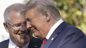 Best buddies: Prime Minister Scott Morrison and US President Donald Trump in the US in September.