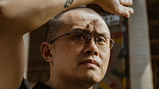 Zhao with his Binance tattoo in Paris.