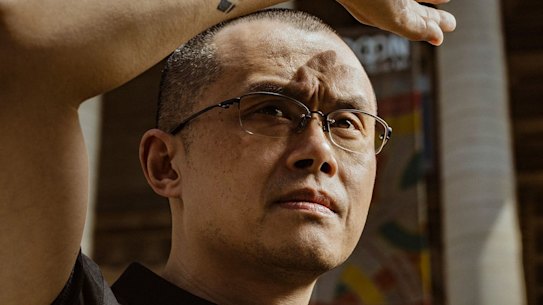 Changpeng Zhao with his Binance tattoo in Paris.