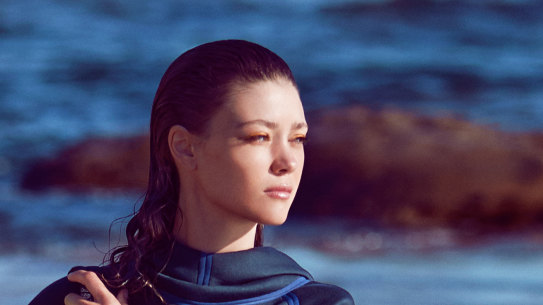 Sportmax sweatshirt, $610, briefs, $1230, and backpack, $575. Teva sandals, $120.