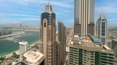A penthouse apartment in The Torch building, in the Dubai Marina, is for sale.