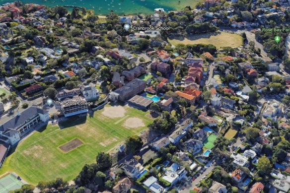 Scots College has junior and senior campuses on either side of Victoria Road.