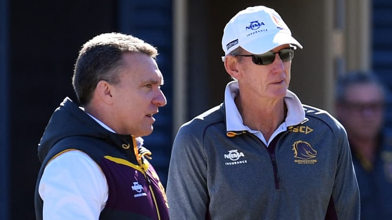 Collateral damage: Brisbane CEO Paul White and coach Wayne Bennett had a falling-out earlier this year. Their relationship appears to have never recovered.