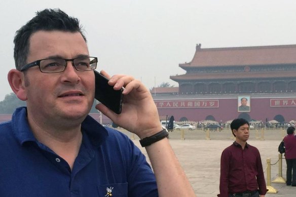 Victorian Premier Daniel Andrews’ signing of a BRI agreement with China angered the Morrison government. Mr Andrews is pictured in Beijing in 2015.