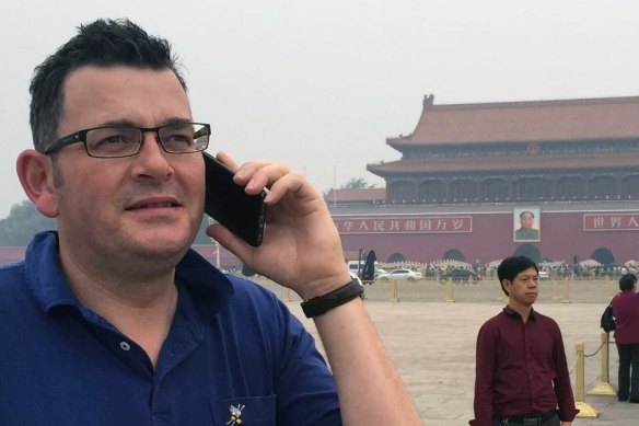 Premier Daniel Andrews in Beijing in 2015.