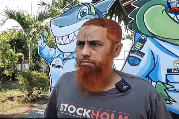 Umar Patek in the video filmed in jail in East Java.