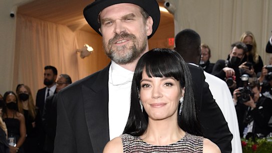 David Harbour and Lily Allen at the Met Gala earlier this month.