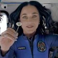 Katy Perry in space on board Blue Origin. 