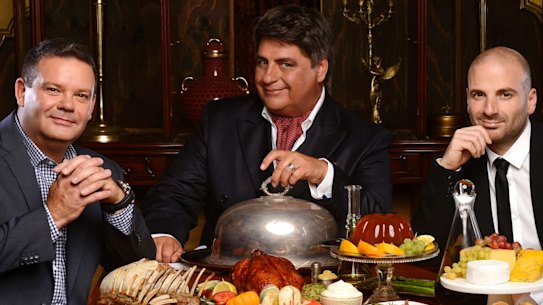 Former MasterChef Australia judges Gary Mehigan, Matt Preston and George Calombaris.