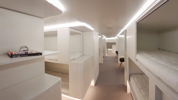 A bunk-bed concept that Airbus developed. 