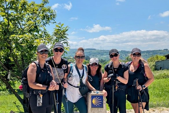 The author (second from left) with her fellow pilgrims. 