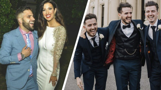 Arben Shaptafaj and sister Lindita Musai (left) and Veton Musai with his brothers Drilon and Lindor (right)