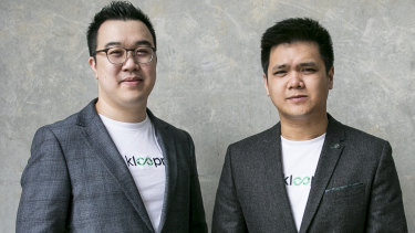 Joe Wee Lim (L) and Brian Foong, founders of delivery app competitor Kloopr.